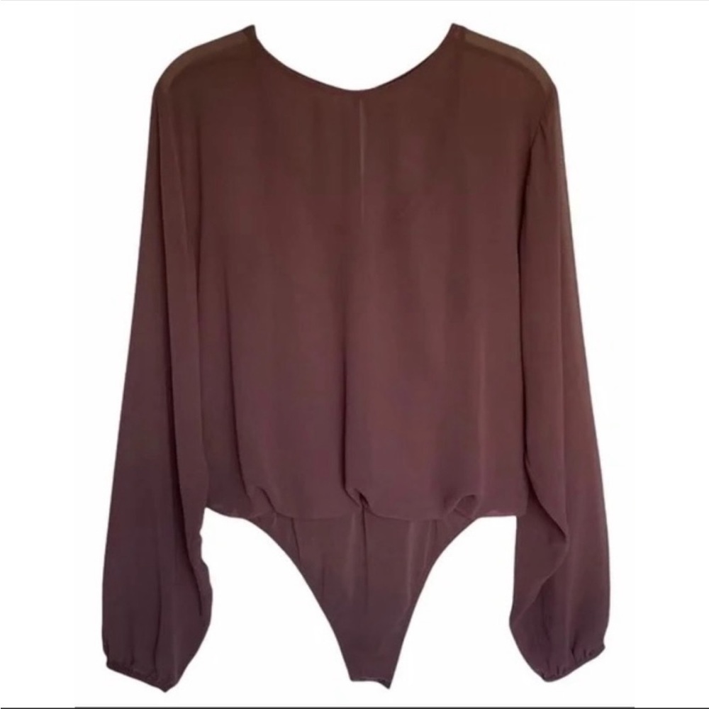 Express Chiffon Thong Bodysuit with Camisole
